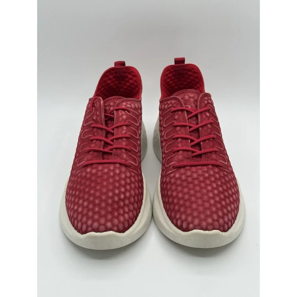 ECCO Therap Shoes Womens 41 Red Nubuck Honeycomb Chunky Platform Sneakers